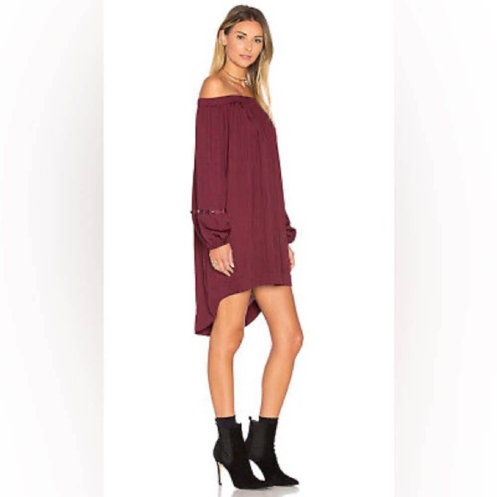 One Teaspoon Dress Off Shoulder San Cerena Studded Cuff Tunic Dress (111)